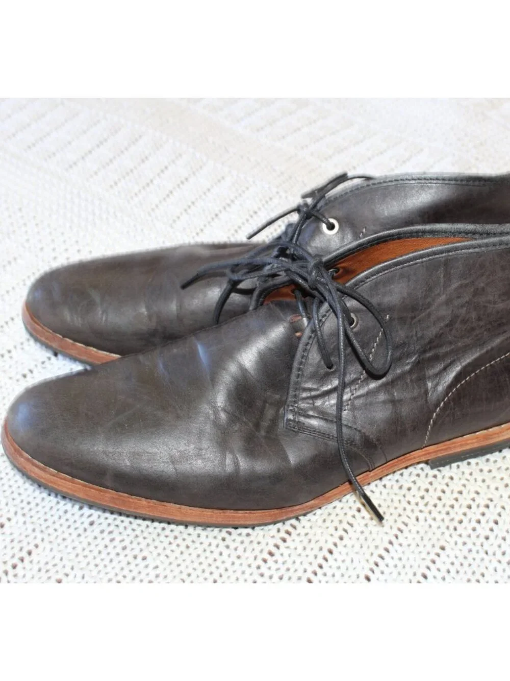 Timberland Wodehouse Chukka Boots Size 12 US faded Black Leather Lace up Men's